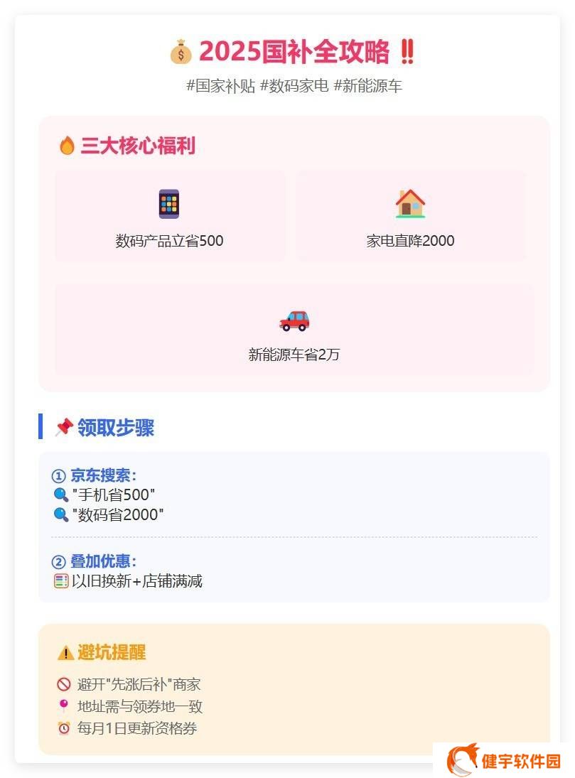 2025国补全攻略：数码家电汽车全覆盖，错过真可惜！