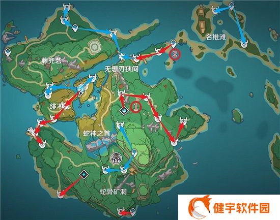 原神刀镡采集路线图